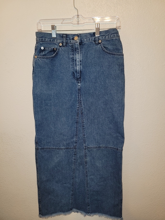 Lauren Ralph Lauren Dresses & Skirts - Lauren Jeans Co Ralph Lauren Denim Midi Skirt Raw Hem Blue Size 4